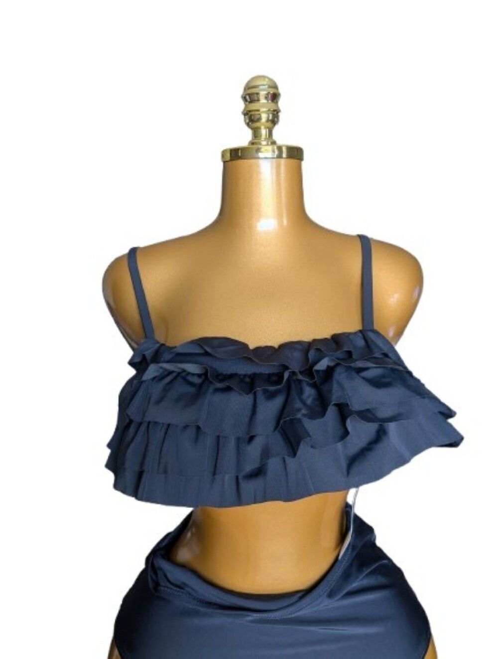 Women's Ruffle Bandeau Bikini Top - Wild Fable™ Black S NWT